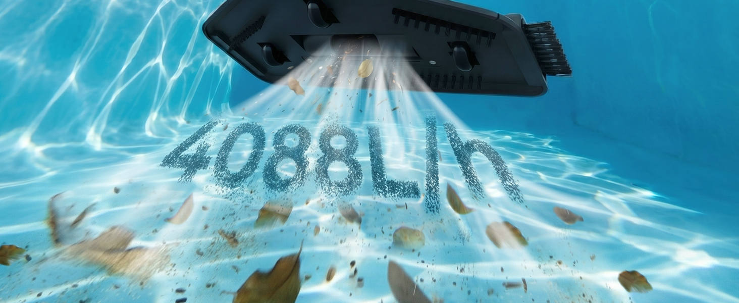 Le texte indique « 2088LJN ». Photographie sous-marine montrant des déchets ou des débris plastiques dans un environnement d'eau bleue.