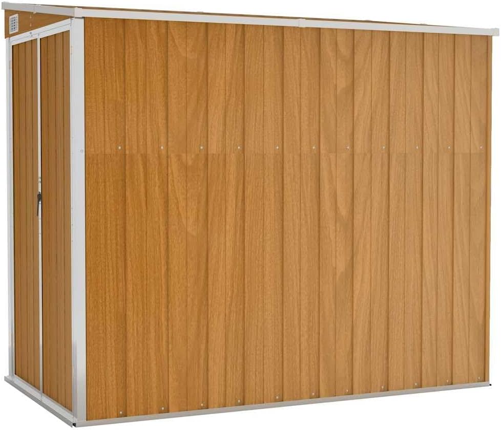 jardinite Abri de Jardin Mural Marron 118x194x178 cm Acier galvanisé,Structures extérieures, Cabanes & abris de Jardin,316224