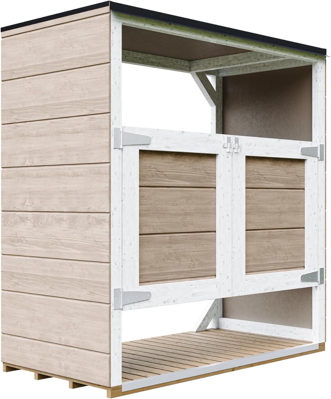 Abri de Jardin pour poubelles, Cache Poubelle extérieur 2x240L – Coffre de Rangement Exterieur, Armoire de Jardin, cabane de Jardin Exterieur – jardinite M980A-TERRA Brown