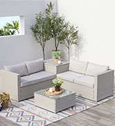 salon de jardin 4 personnes, salon de jardin design, salon de jardin gris, salon de jardin résine