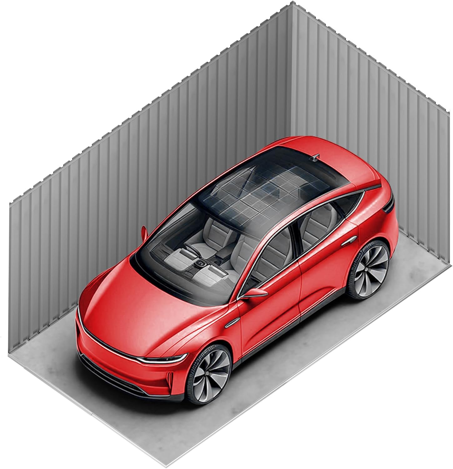Jarama - Garage métal série extérieure - 576x338x243cm - grande porte enroulable, 19,52m²