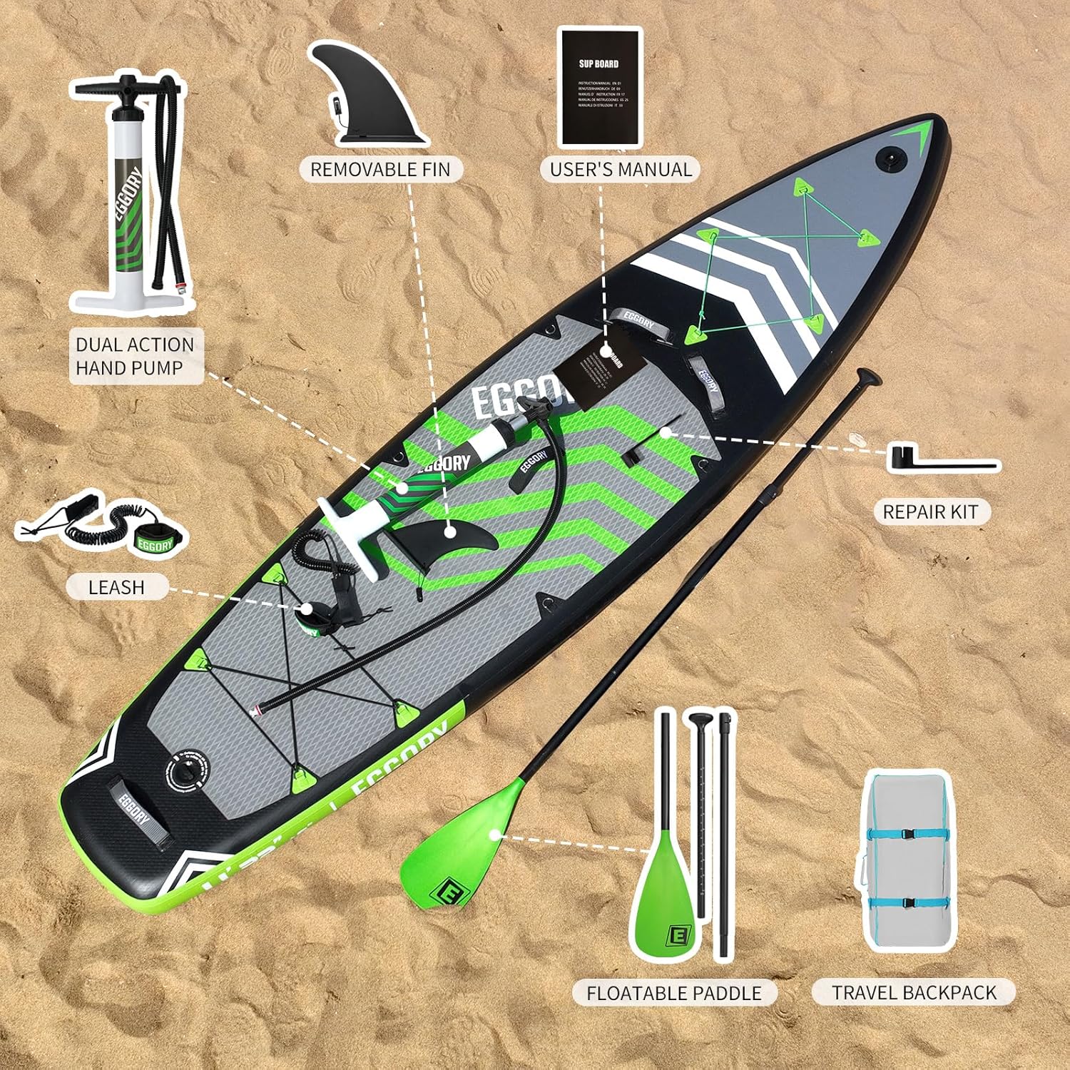 Planche de Surf Gonflable - SUP paddle 320cm, sac à dos, pompe, accessoires complets
