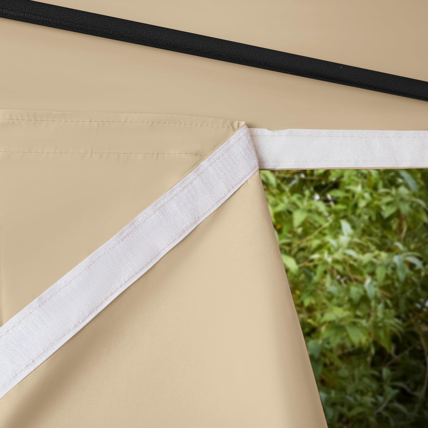 AllSeasonsGazebos Pavillon Ultra-résistant à Ouverture instantanée de 3m x 3m avec 4 Poids léger Panneaux latéraux + Sac de Transport sur Roues et 4 Sacs de Poids pour Les Pieds (Beige 2)