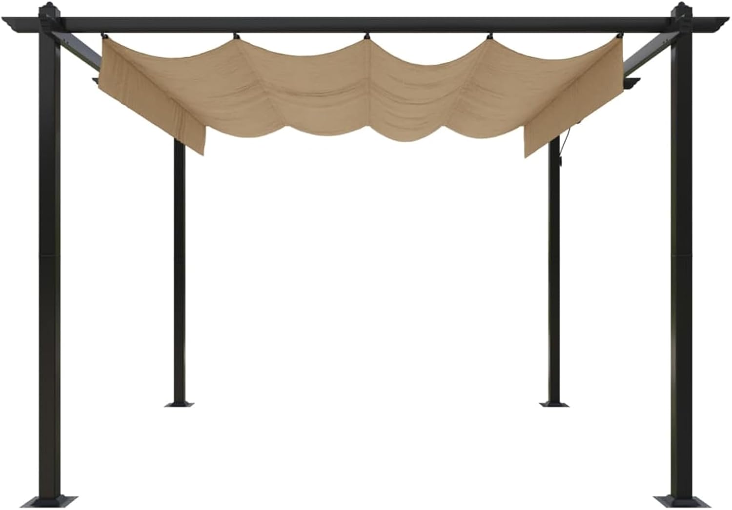 Tonnelle de jardin - toit extensible, étanche - 3x3m - taupe