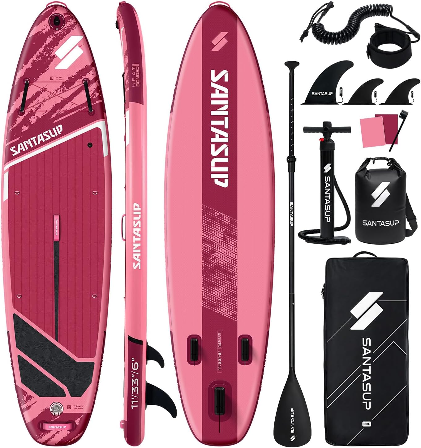 Tableau Gonflable Stand Up Paddle avec Accessoires Sup, Pont EVA antidérapant, Tableau Large 10'6