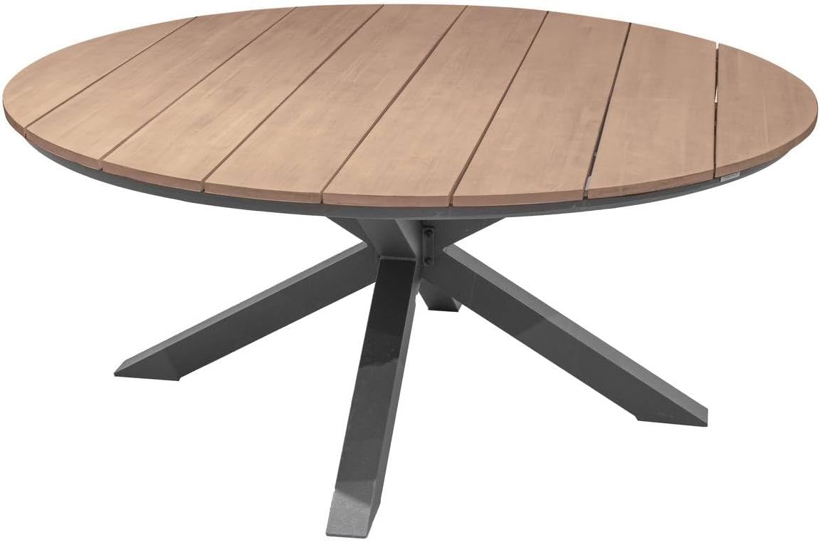 jardinite - Oriengo table ronde 8 places - aluminium acacia - Gris Graphite