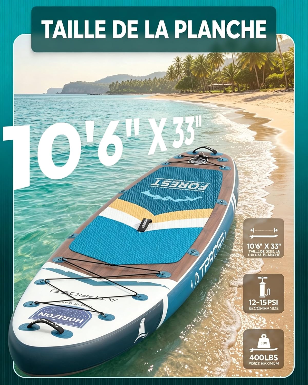Stand Up Paddle Gonflable Adulte avec Siège Kayak & Accessoires, 320x84cm Planche de Sup Extra Large pour 2 Personnes, Charge 200kg, Kayak Gonflable 2 Places Stable et Antidérapant pour Surf