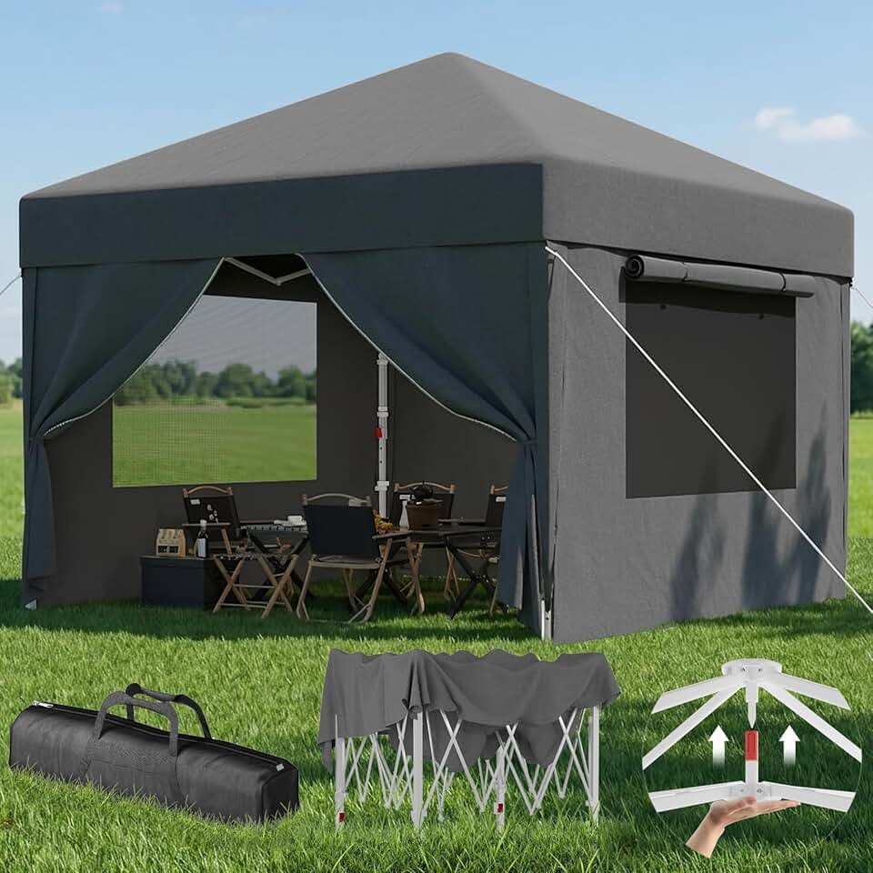 jardinite - tonnelle pliante 3x3m - imperméable, moustiquaire, UV50+