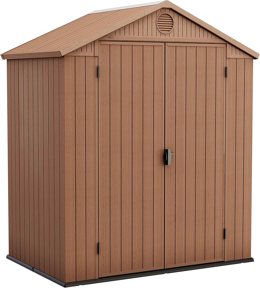 jardinite - jardinite 64 - 2.2m² - abri de jardin en résine, couleur marron