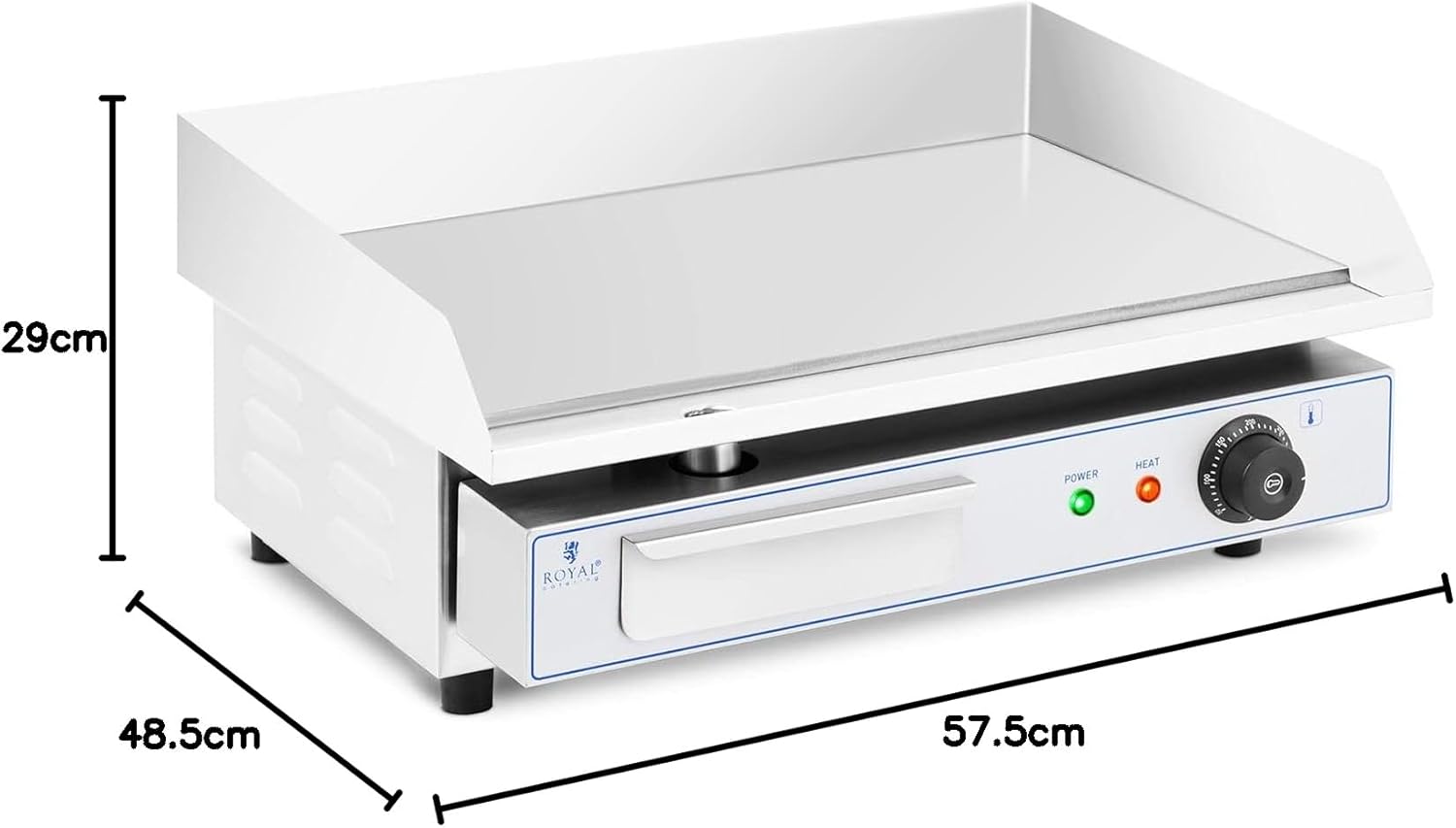 jardinite - Plancha Électrique Lisse Inox 55x35 cm 3000W Restaurant