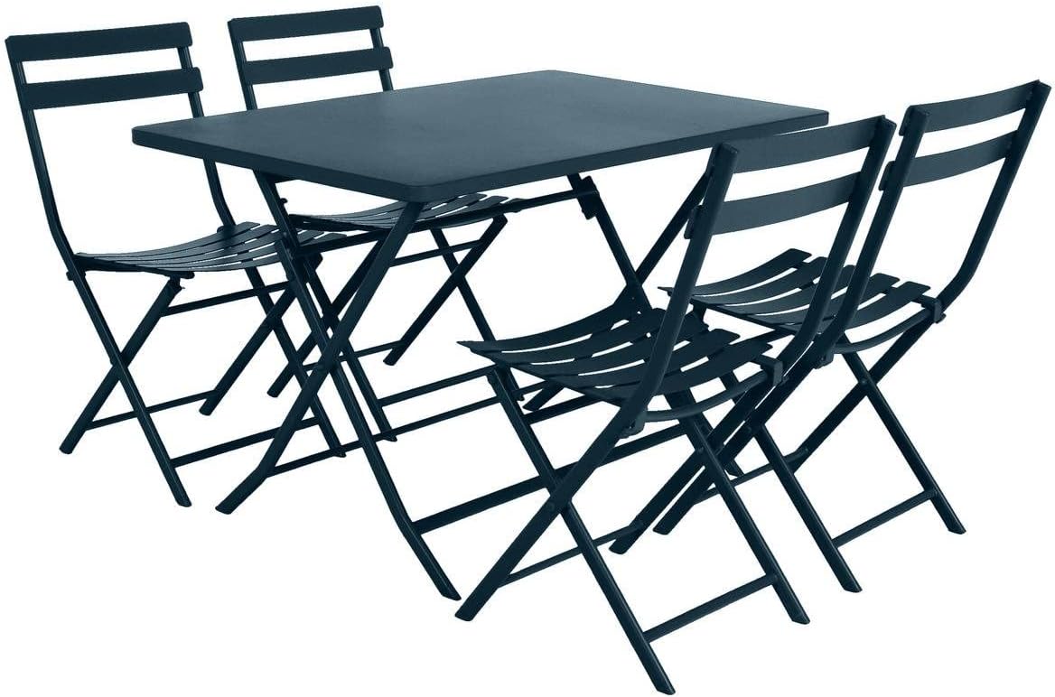 jardinite - Greensboro - table de jardin pliante 4 places acier époxy antirouille