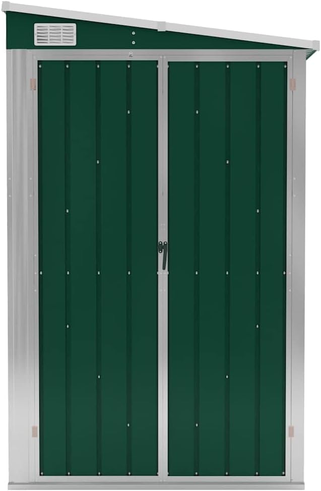 jardinite Abri de Jardin Mural Vert 118x288x178 cm Acier galvanisé,Structures extérieures, Cabanes & abris de Jardin,316225