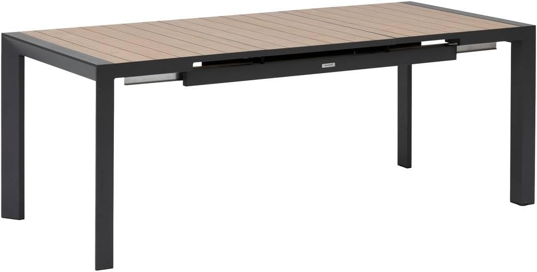 jardinite - Evasion Extensible 8 places - aluminium antirouille - effet bois