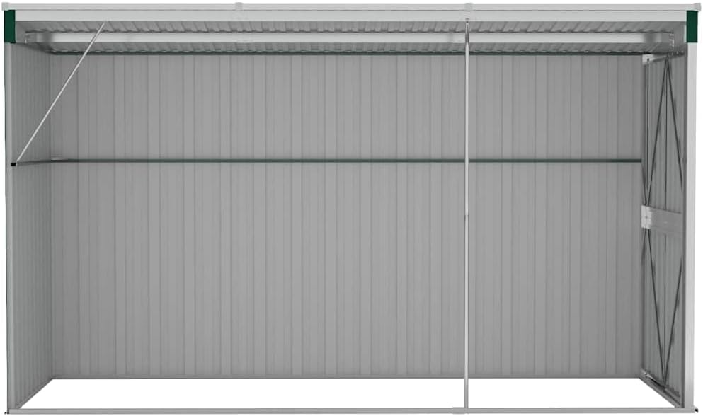 jardinite Abri de Jardin Mural Vert 118x288x178 cm Acier galvanisé,Structures extérieures, Cabanes & abris de Jardin,316225