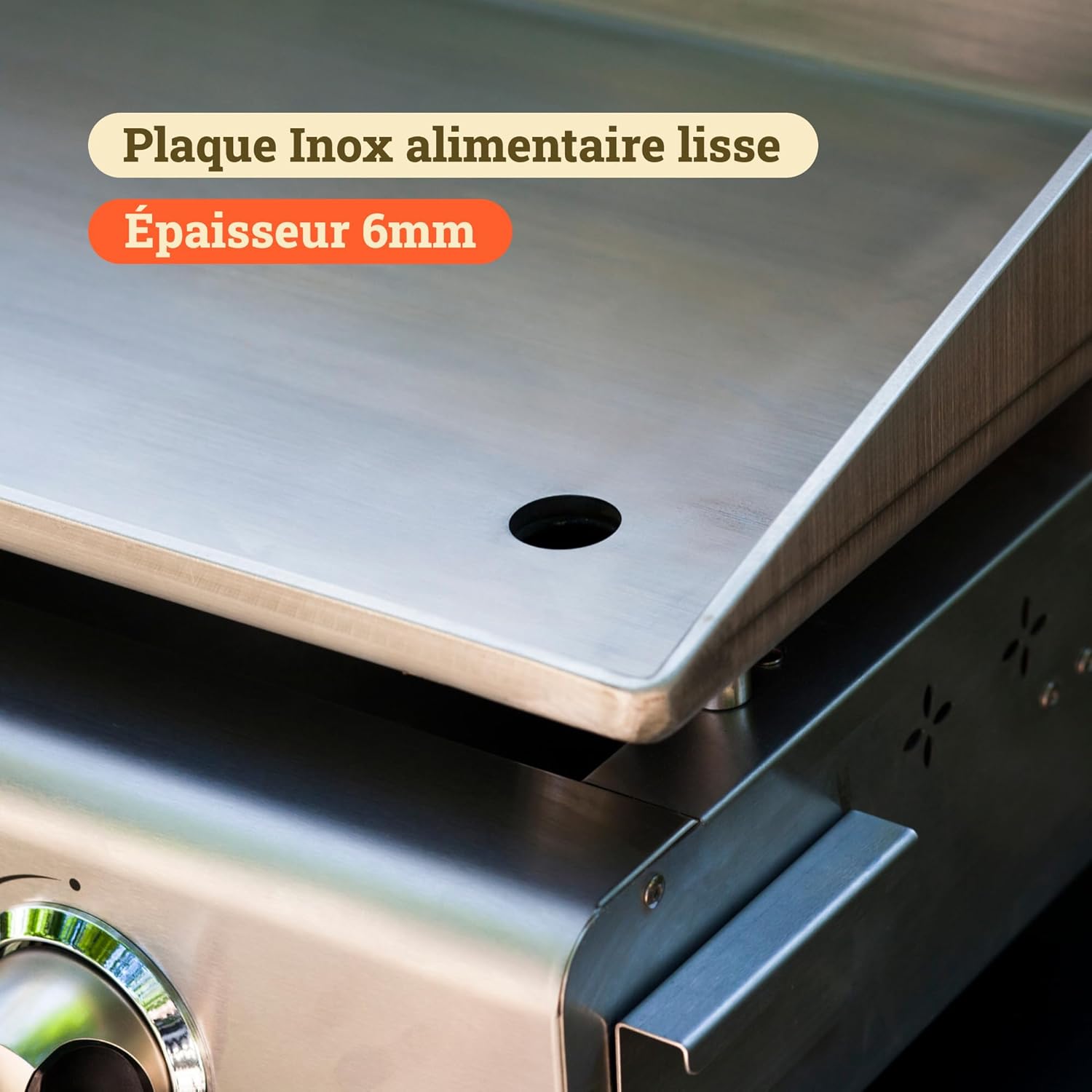 Flamenco - Plancha Gaz Inox - 53x35 cm - 2 brûleurs, plaque 6 mm, 5kW