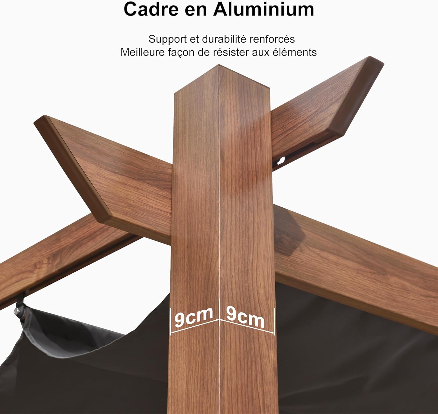 jardinite - Pergola aluminium - 4x3m - éclairage intégré, toit rétractable