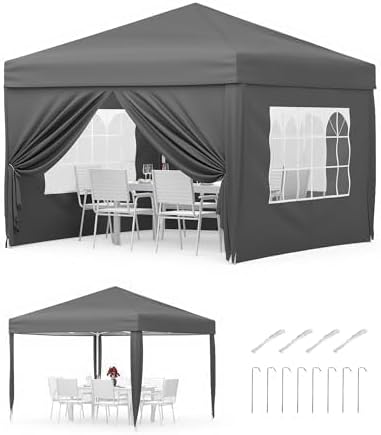 Gravee - tonnelle pliante jardin - 3x3m - imperméable, anti-UV, parois, sac