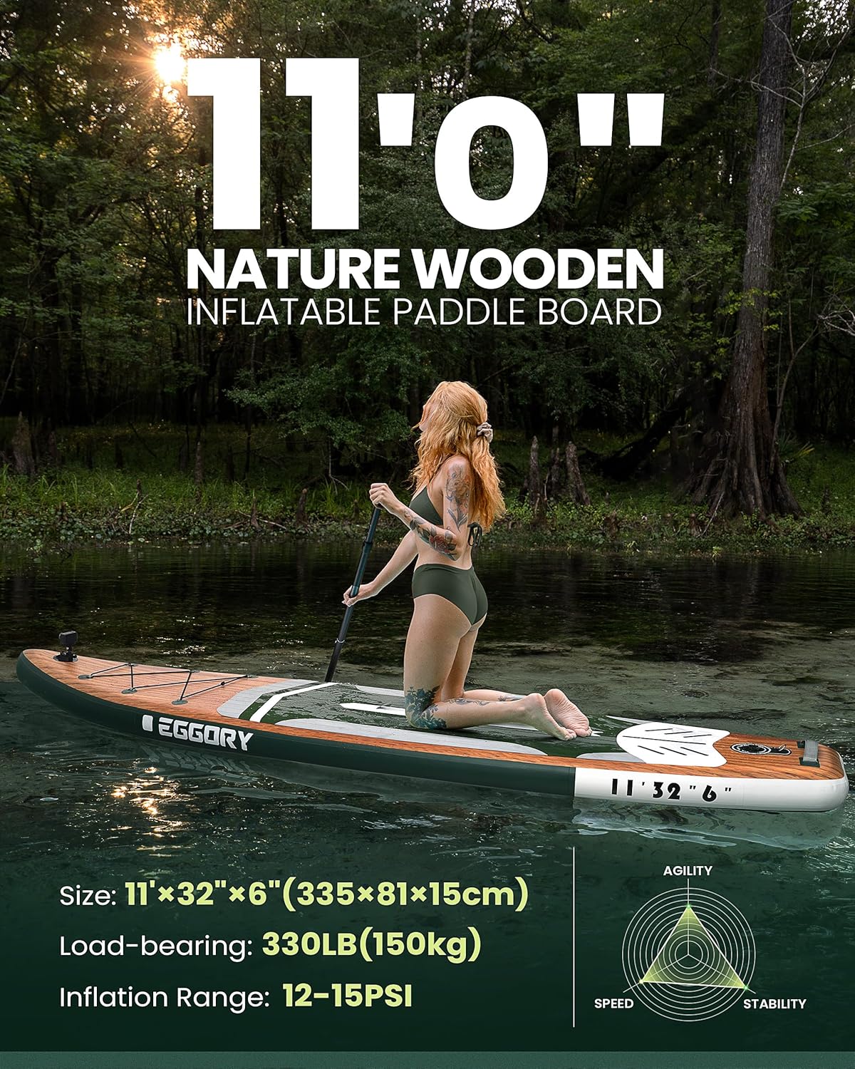 Stand Up Paddle Planche de Surf Gonflable Sup - Accessoires complets pour Planches de pagaie - Pompe à pagaie réglable - Sac à Dos de Voyage - Sangle d'épaule