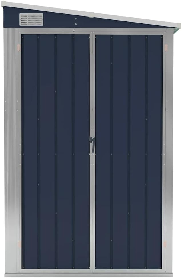 Abri de jardin mural anthracite - 118x288x178 cm 