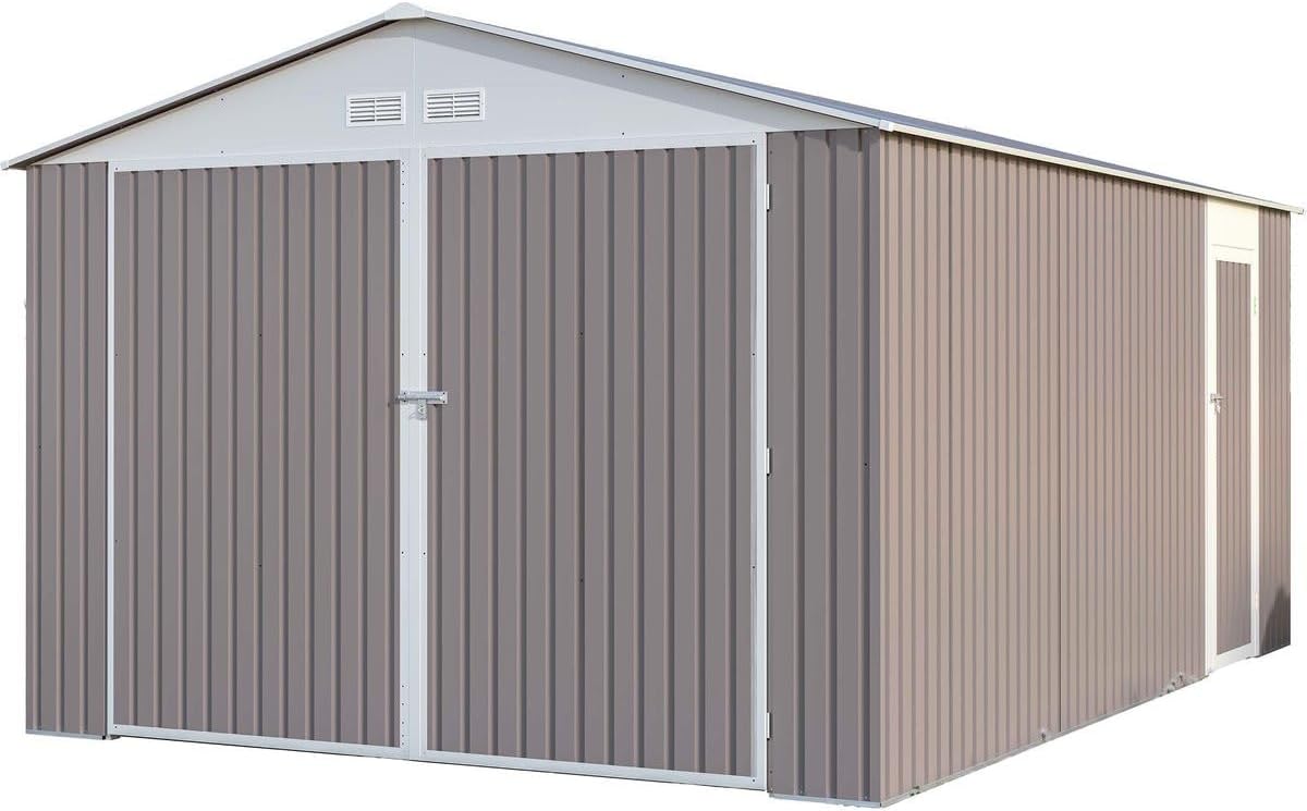Garage métal Nevada - 15,36m² - porte battante - robuste et spacieux