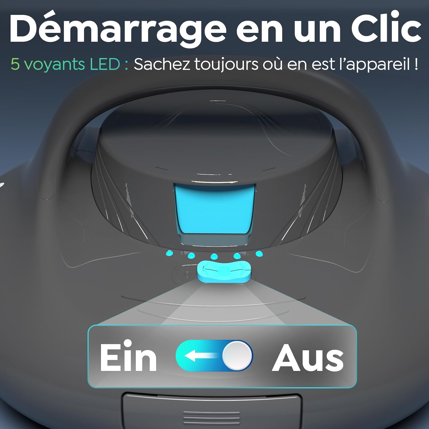 Pleco - Robot de piscine série 130 - 80m² - 130 min, charge rapide 2,5h