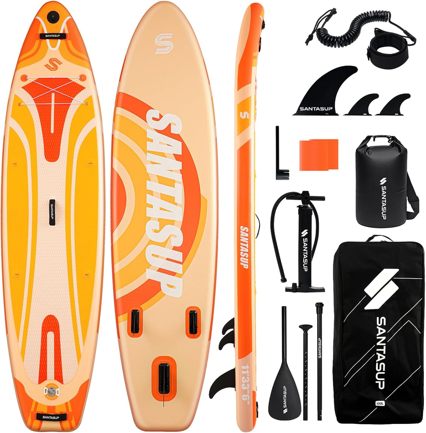 Tableau Gonflable Stand Up Paddle avec Accessoires Sup, Pont EVA antidérapant, Tableau Large 10'6
