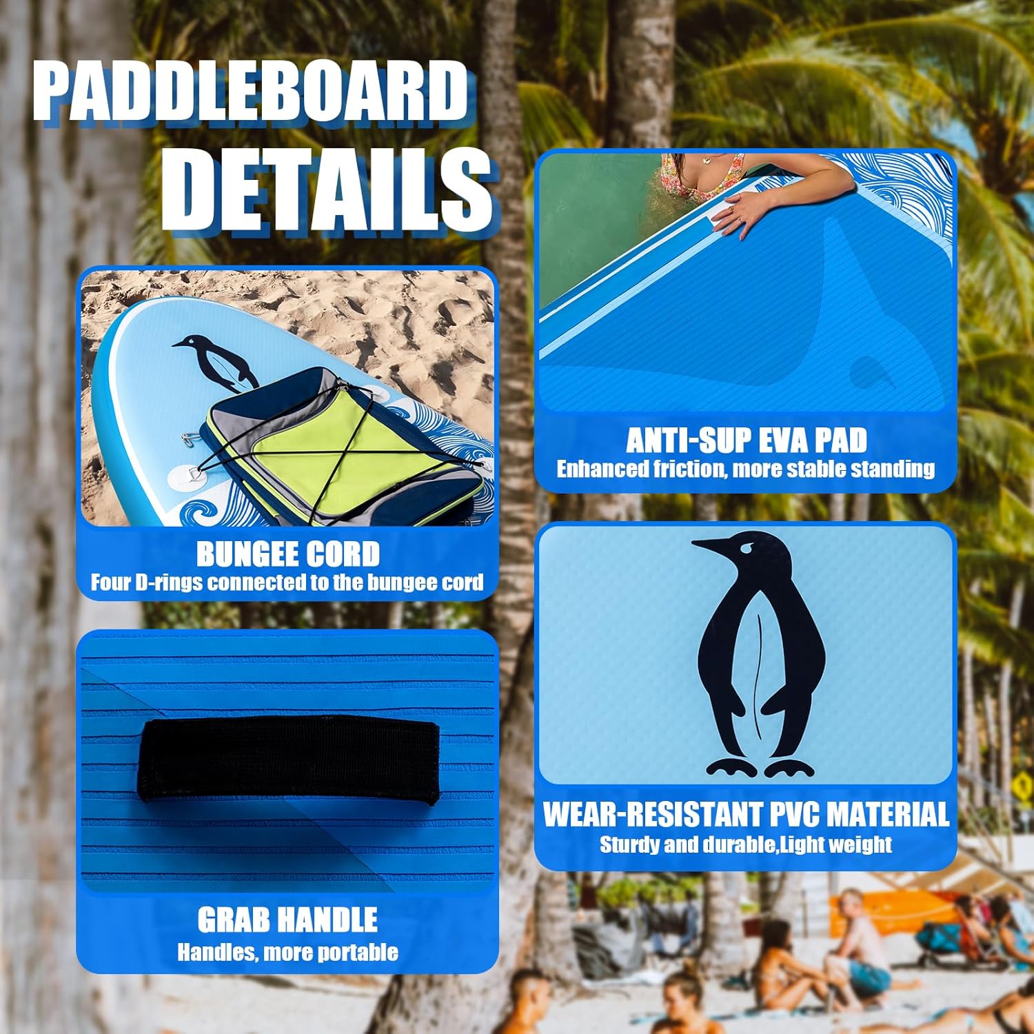 jardinite - Paddle Gonflable Adulte - 320cm - SUP avec accessoires complets