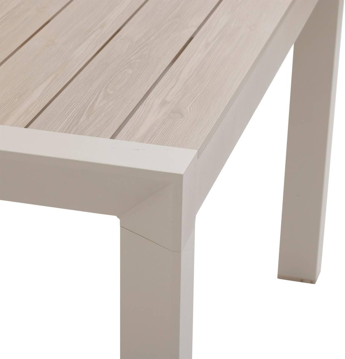 jardinite - Évasion - table jardin alu 12 places effet bois lin argile