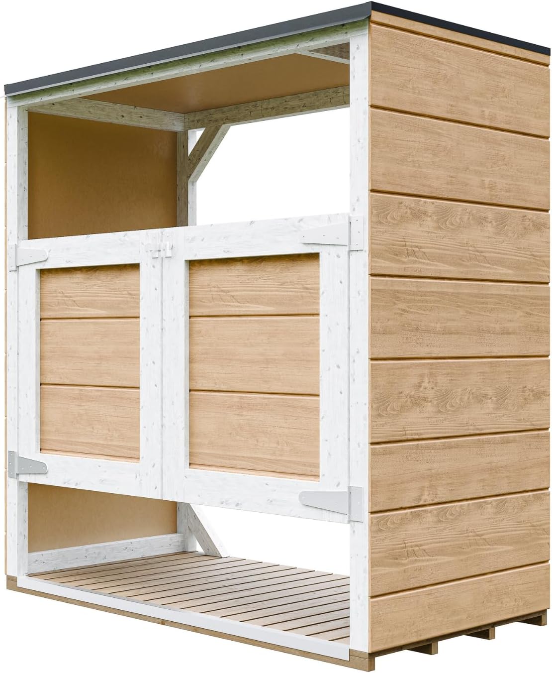 Abri de Jardin pour poubelles, Cache Poubelle extérieur 2x240L – Coffre de Rangement Exterieur, Armoire de Jardin, cabane de Jardin Exterieur – jardinite M980A-HARVEST Honey