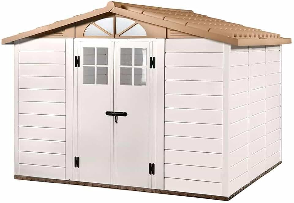 jardinite - Tuscany Evo 280 - 261x309x225 cm - Résine, 8 m², Blanc/Beige