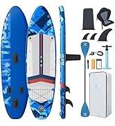 ZLX Stand Up Paddle Board 350 x 89 cm, kit de planche SUP, Stand Up Paddle avec aileron central unique, R...