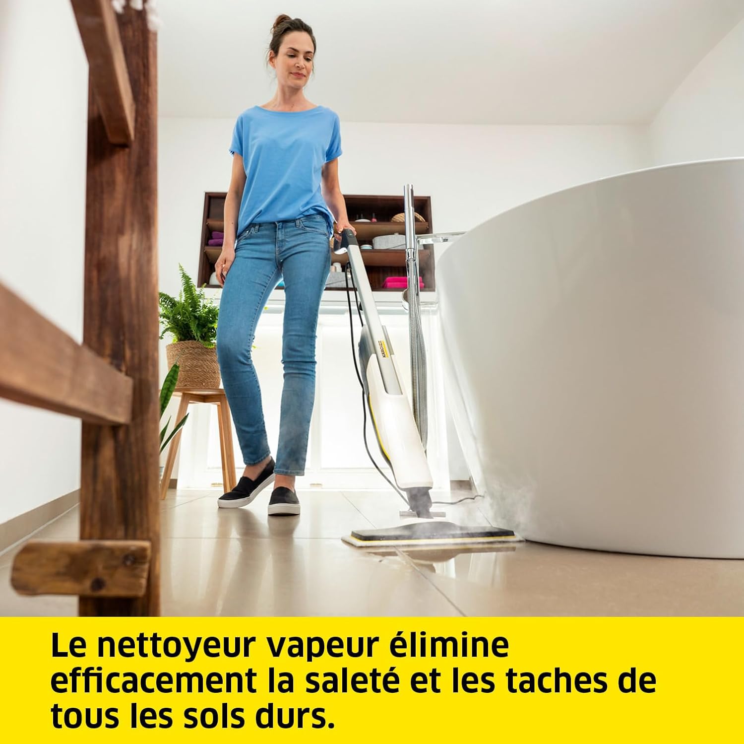 jardinite Nettoyeur Vapeur SC 2 Upright, Préchauffage : 30 s, Surface : 50 m², Réservoir : 0,4 l, Puissance : 1600 W, avec Buse de Sol EasyFix, Serpillière Microfibres, Cartouche Détartrante