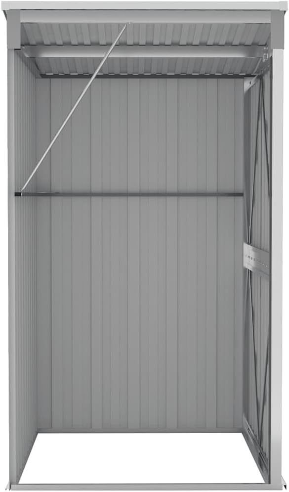 jardinite Remise de Jardin Murale Gris 118x100x178 cm Acier galvanisé,Structures extérieures, Cabanes & abris de Jardin,316218