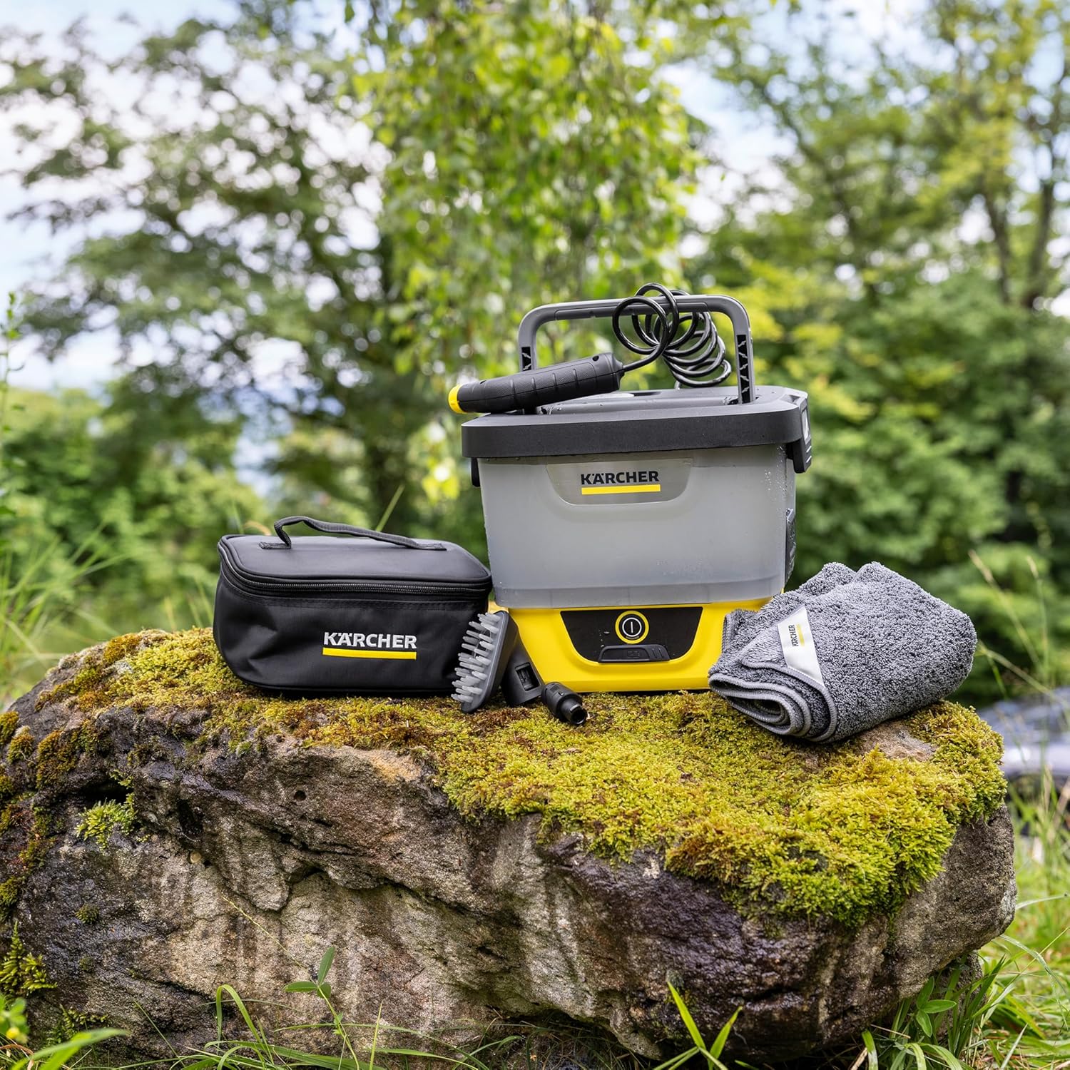 jardinite Mobile Outdoor Cleaner OC 4 + Pet Kit, débit : 2 l/Min, Poids : 3,1 kg, réservoir d'eau : 8 l, Batterie Lithium-ION, Tuyau spiralé, Filtre pour Appareil, buse à Jet Conique/Plat