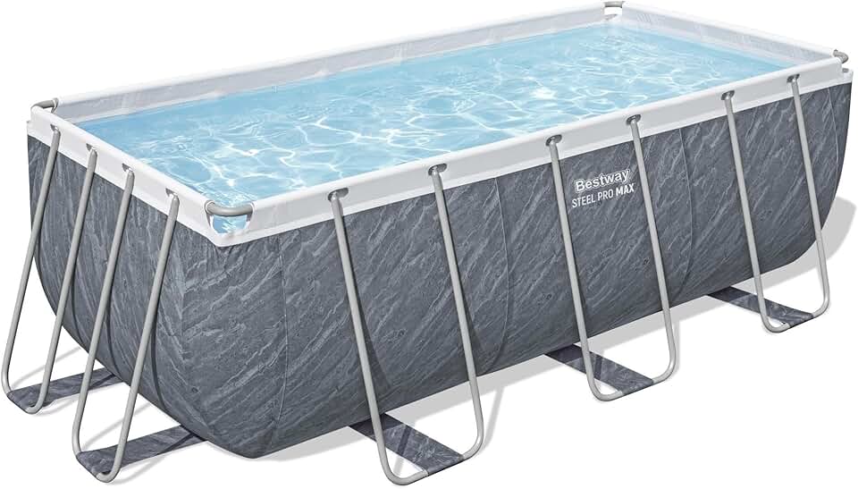 jardinite - Steel Pro Max piscine hors sol - 412x201x122 cm - gris