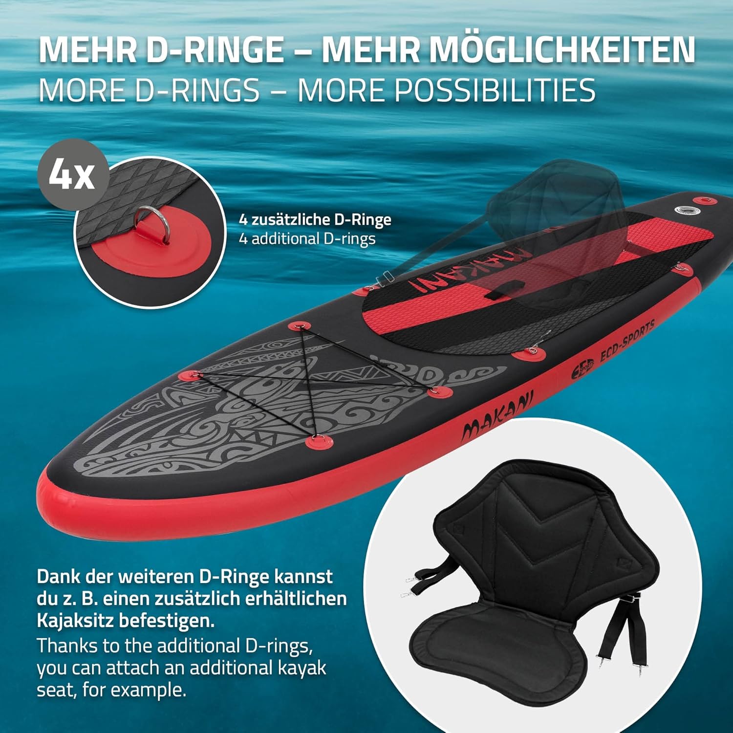 jardinite - Stand Up Paddle Board - 305/308/320/380 cm - PVC, 120/150 kg, 10/15 cm d'épaisseur