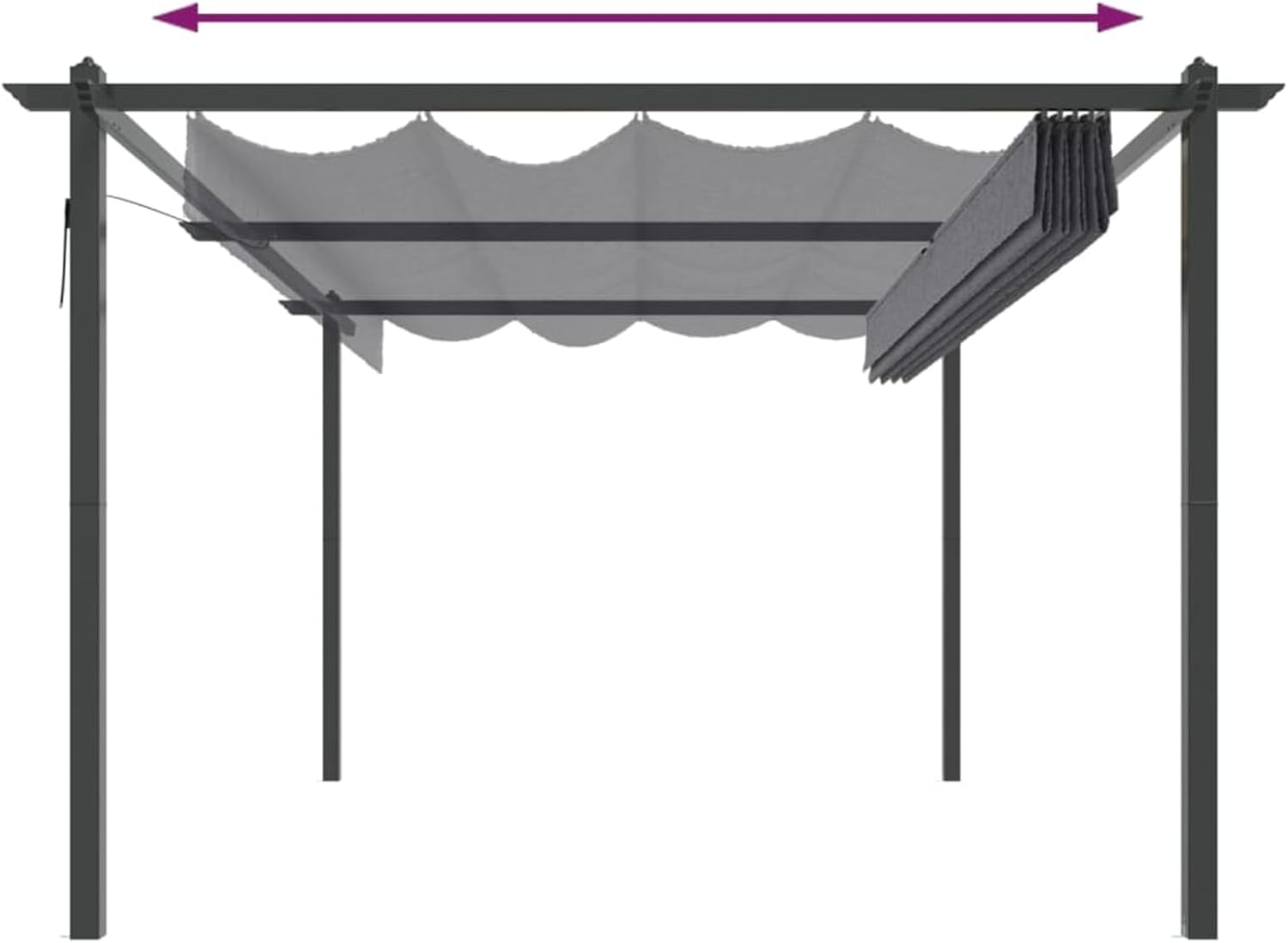 Pergola - toit extensible, étanche, anthracite - 4x3m, jardin, terrasse