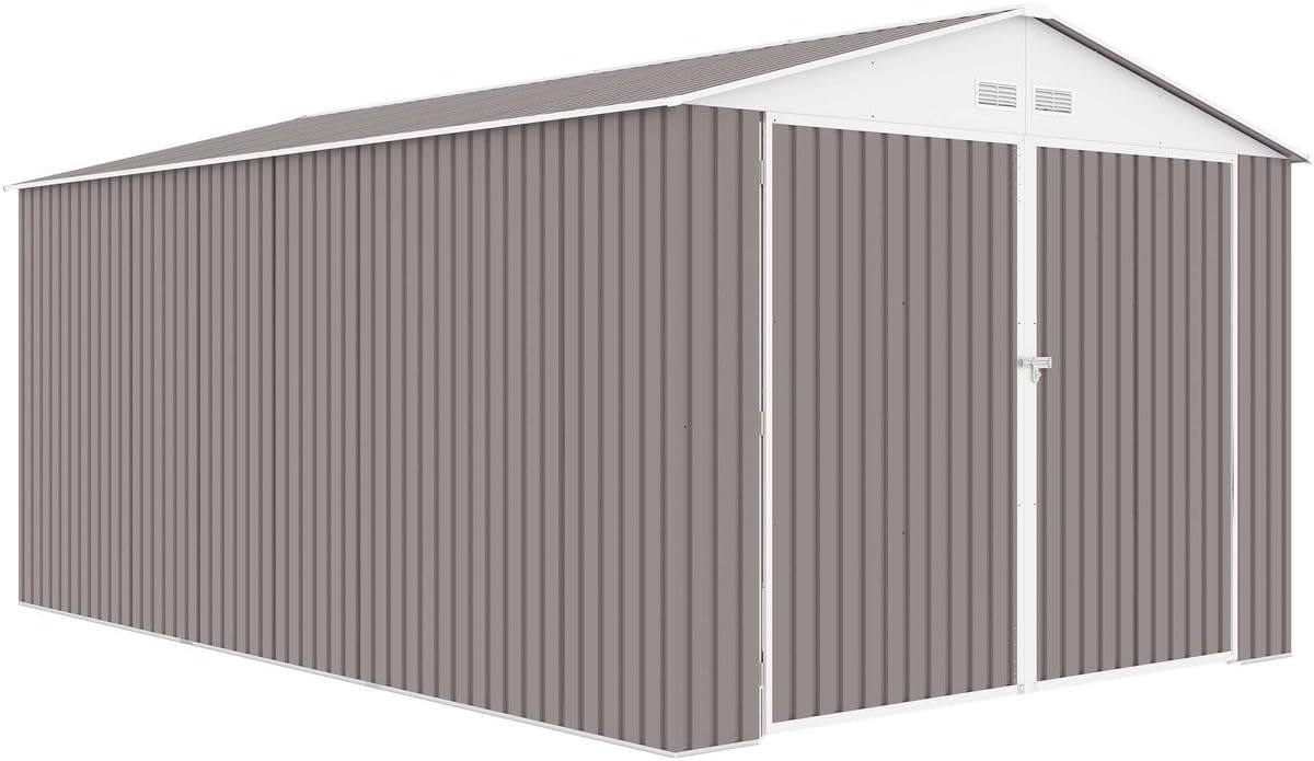 Garage métal Nevada - 15,36m² - porte battante - robuste et spacieux