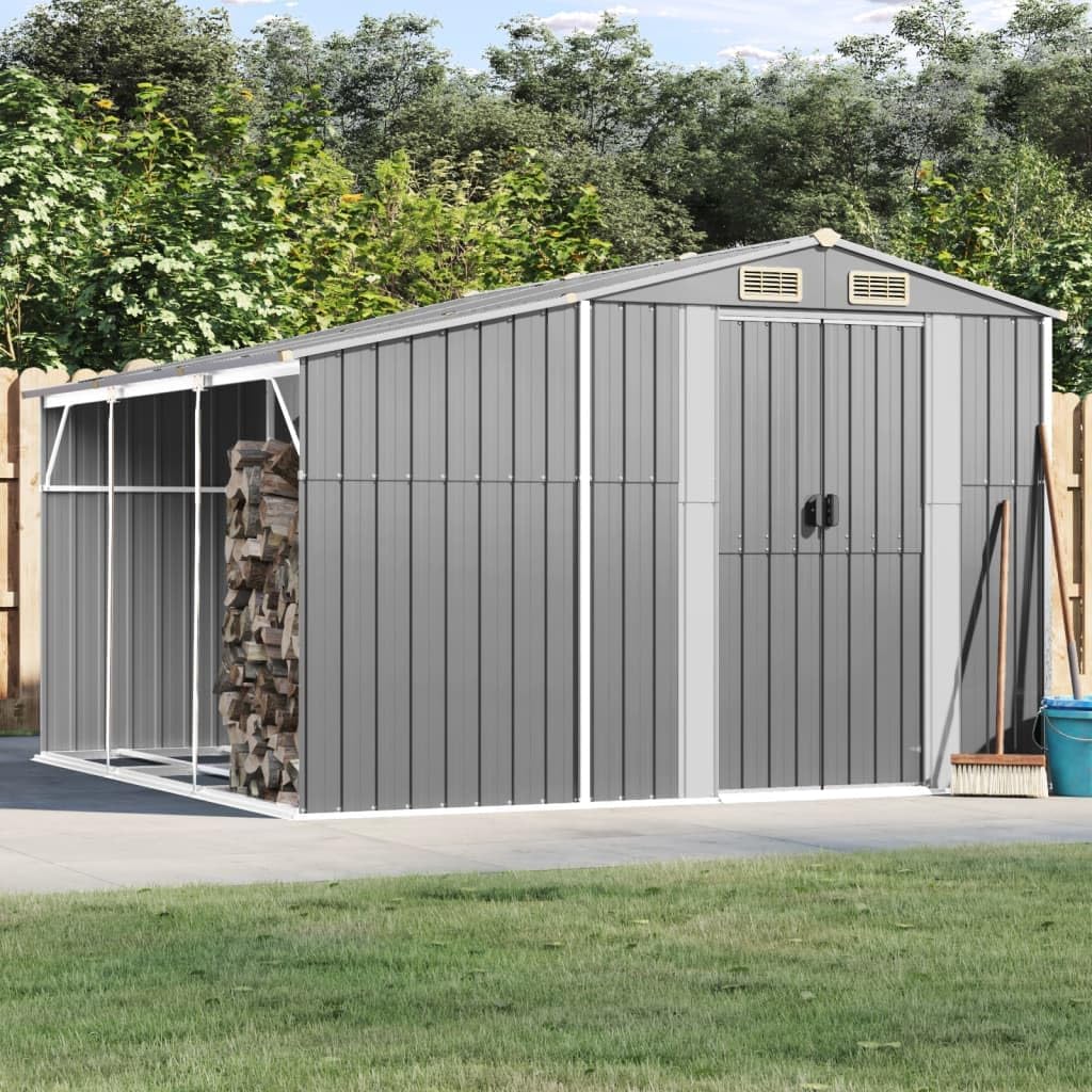 Abri de jardin en acier galvanisé - toit incliné, bunker à charbon - 277x279x179 cm - extérieur robuste
