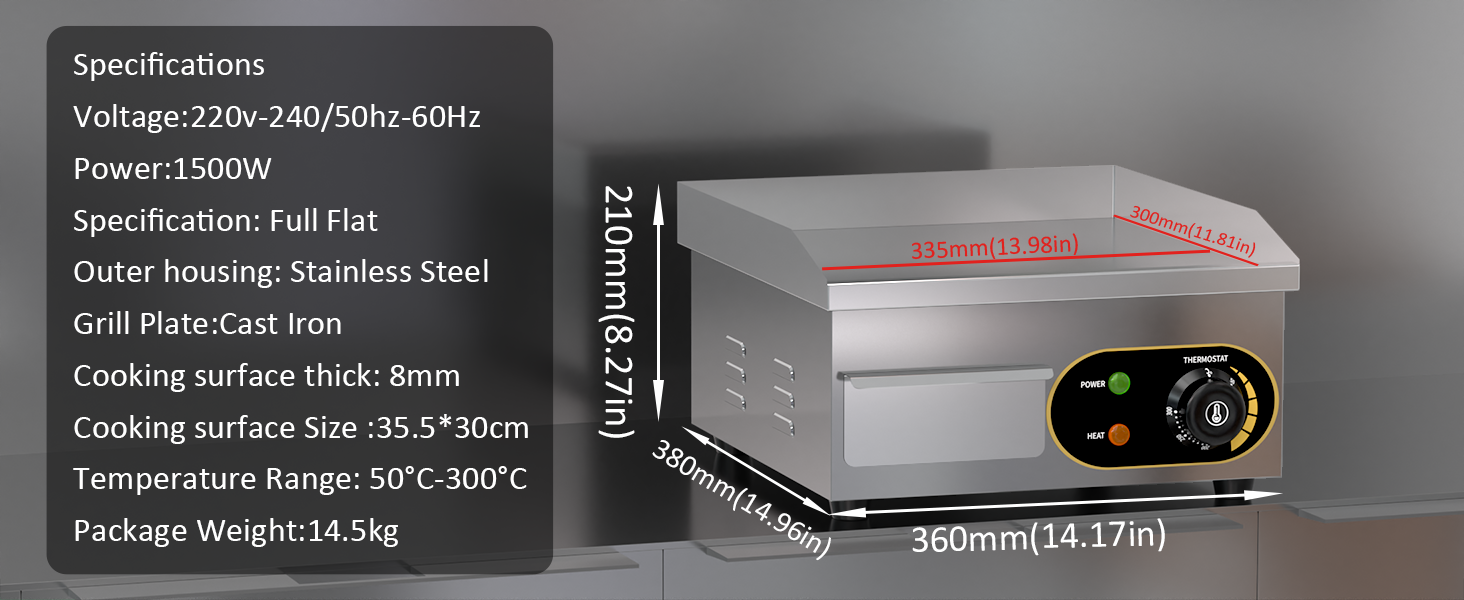 Plancha Électrique Professionnelle INOX