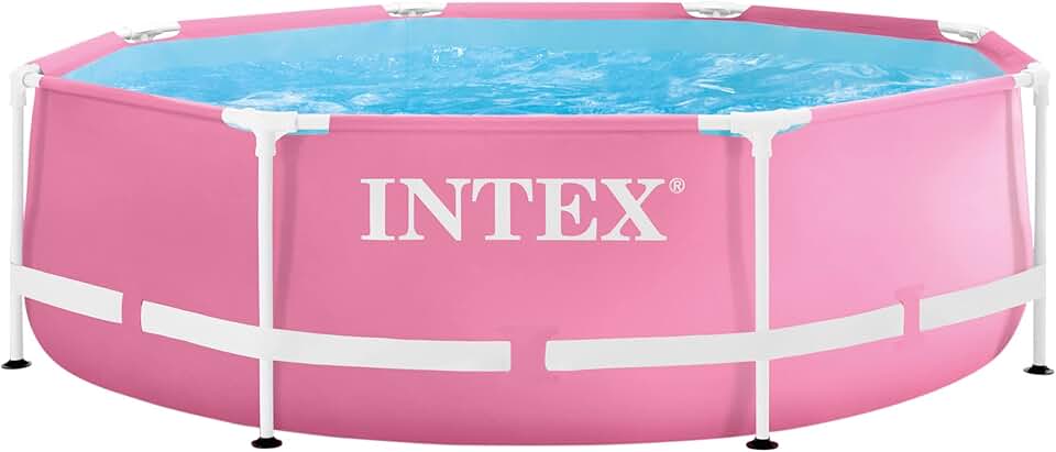 jardinite - Pink Metal Frame Pool série - 2,44 x 0,76 m - cadre métal robuste - 28290NP