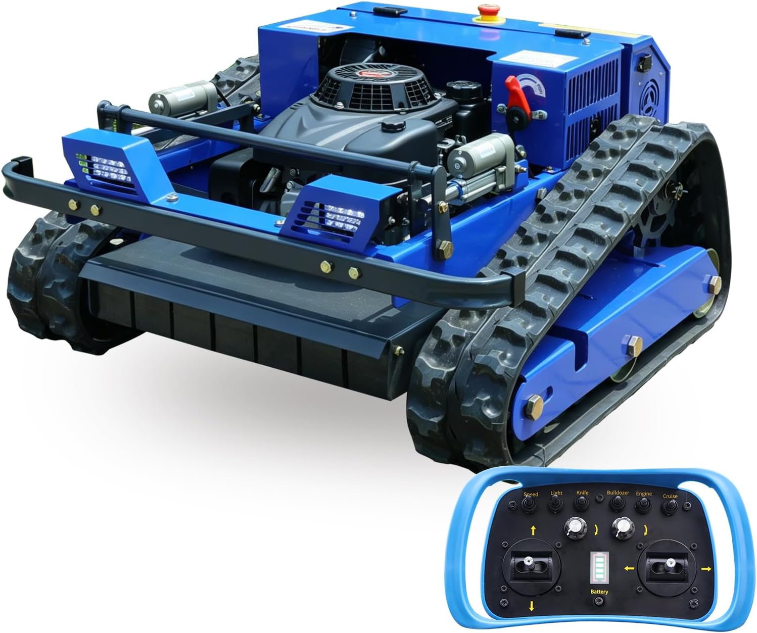 Tondeuse à gazon - hybride huile/électrique - tout-terrain - 4WD, télécommandée