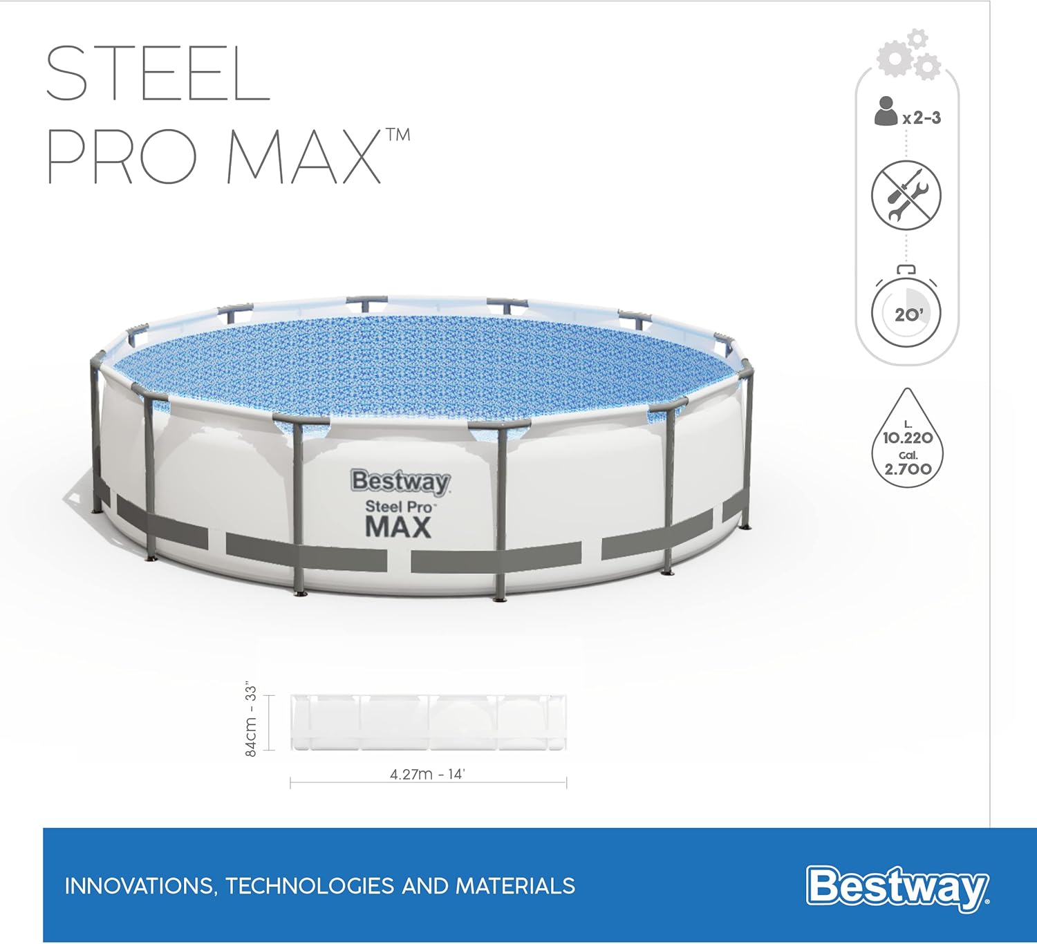 14' x 33"/4.27m x 84cm Pool Set