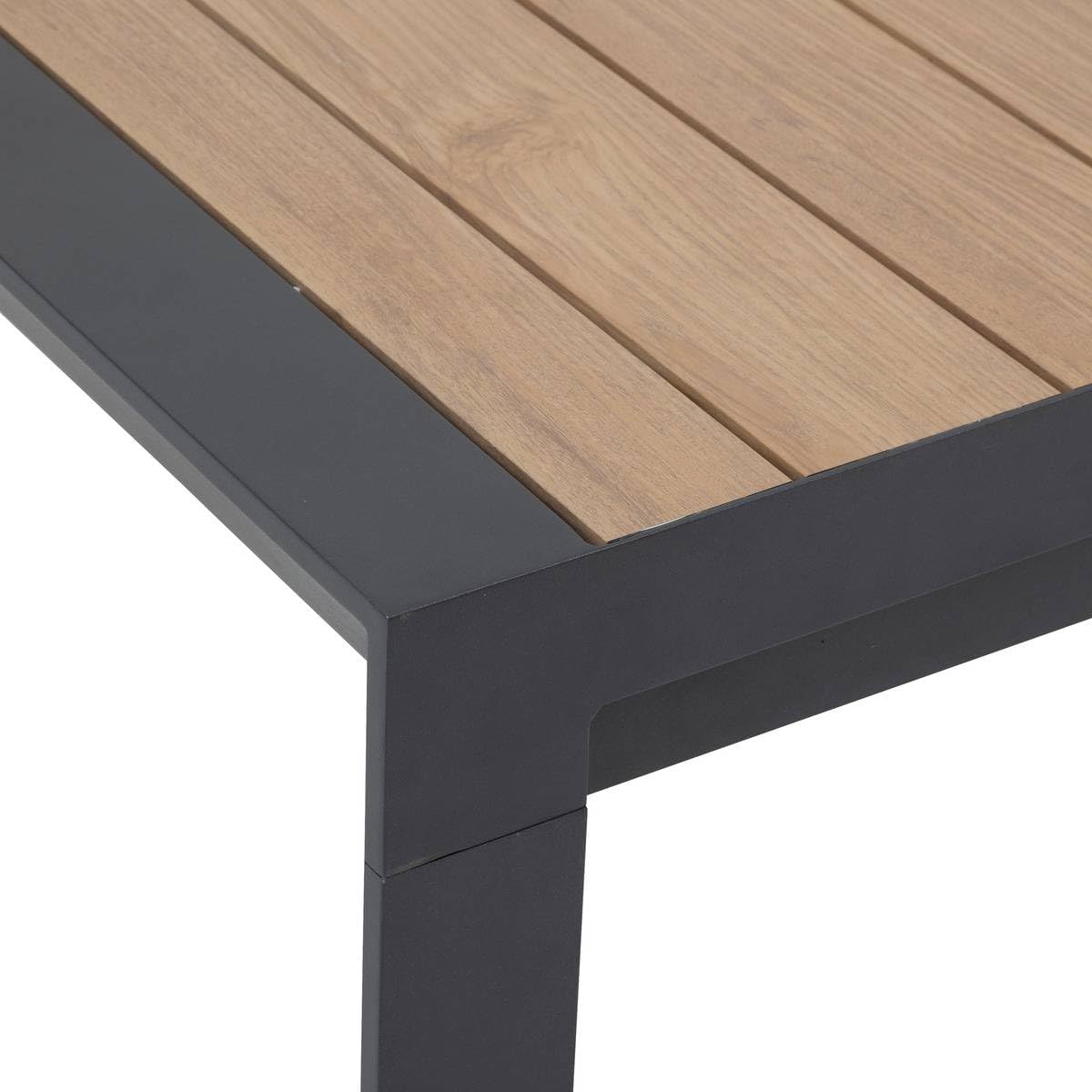 jardinite - Evasion Extensible 8 places - aluminium antirouille - effet bois