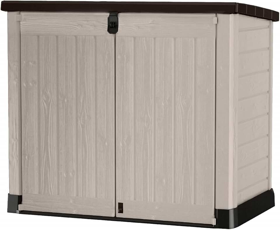 jardinite - Range SIO Pro - 1200L - Abri poubelle horizontal beige