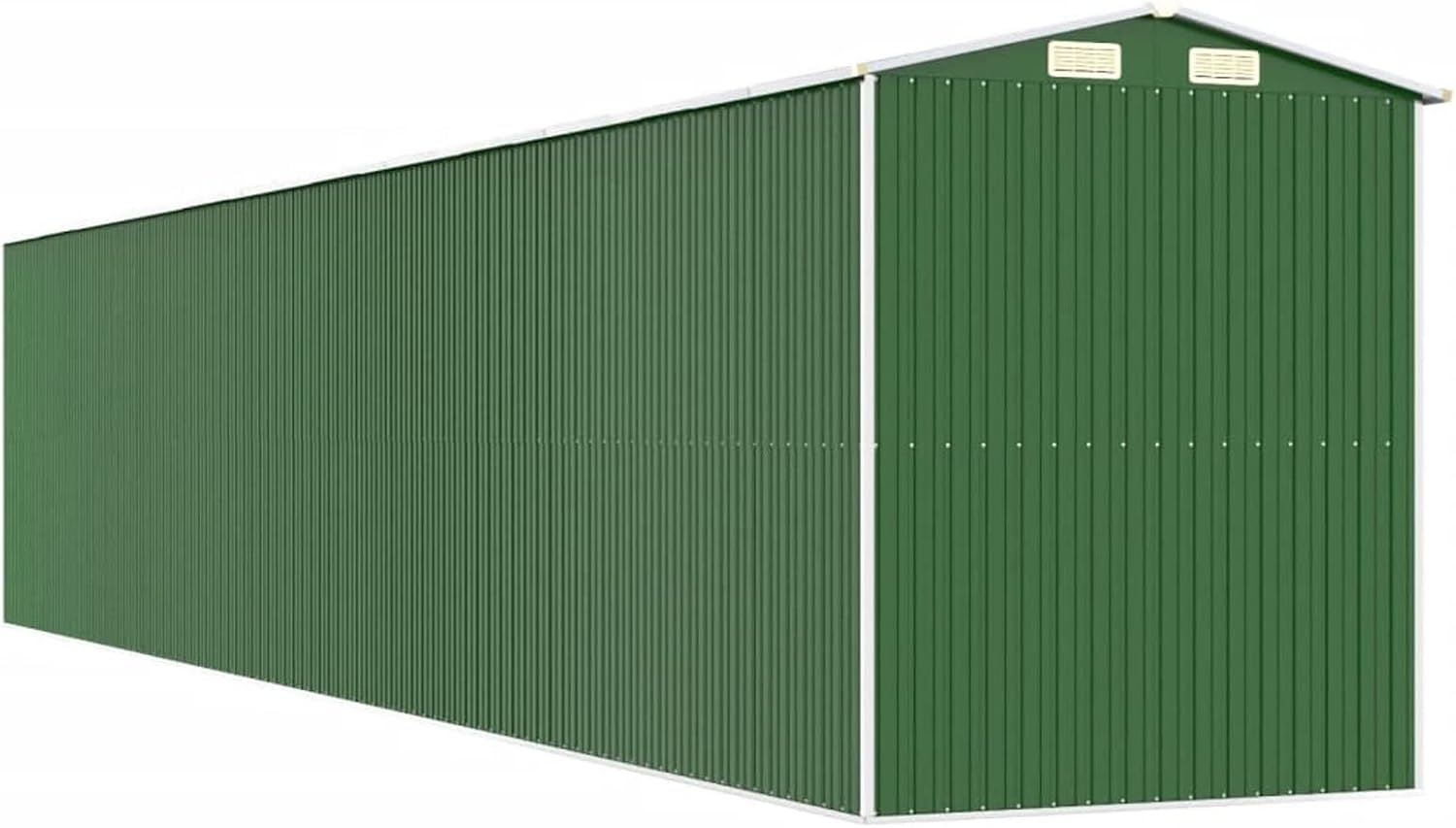 Abri de jardin extérieur en acier galvanisé vert 192 x 1021 x 223 cm