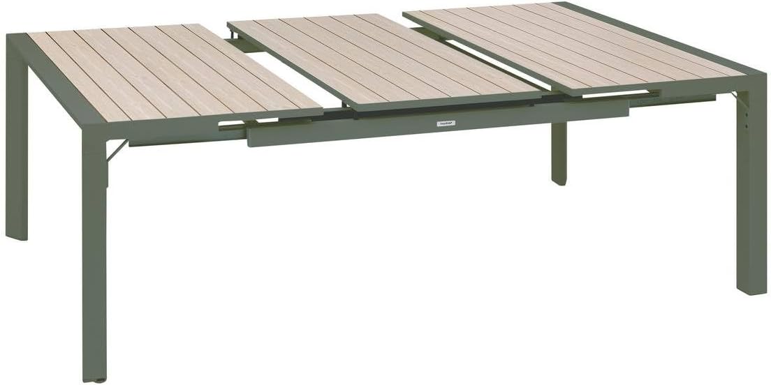 jardinite - Evasion - table extensible 10 places - alu et effet bois