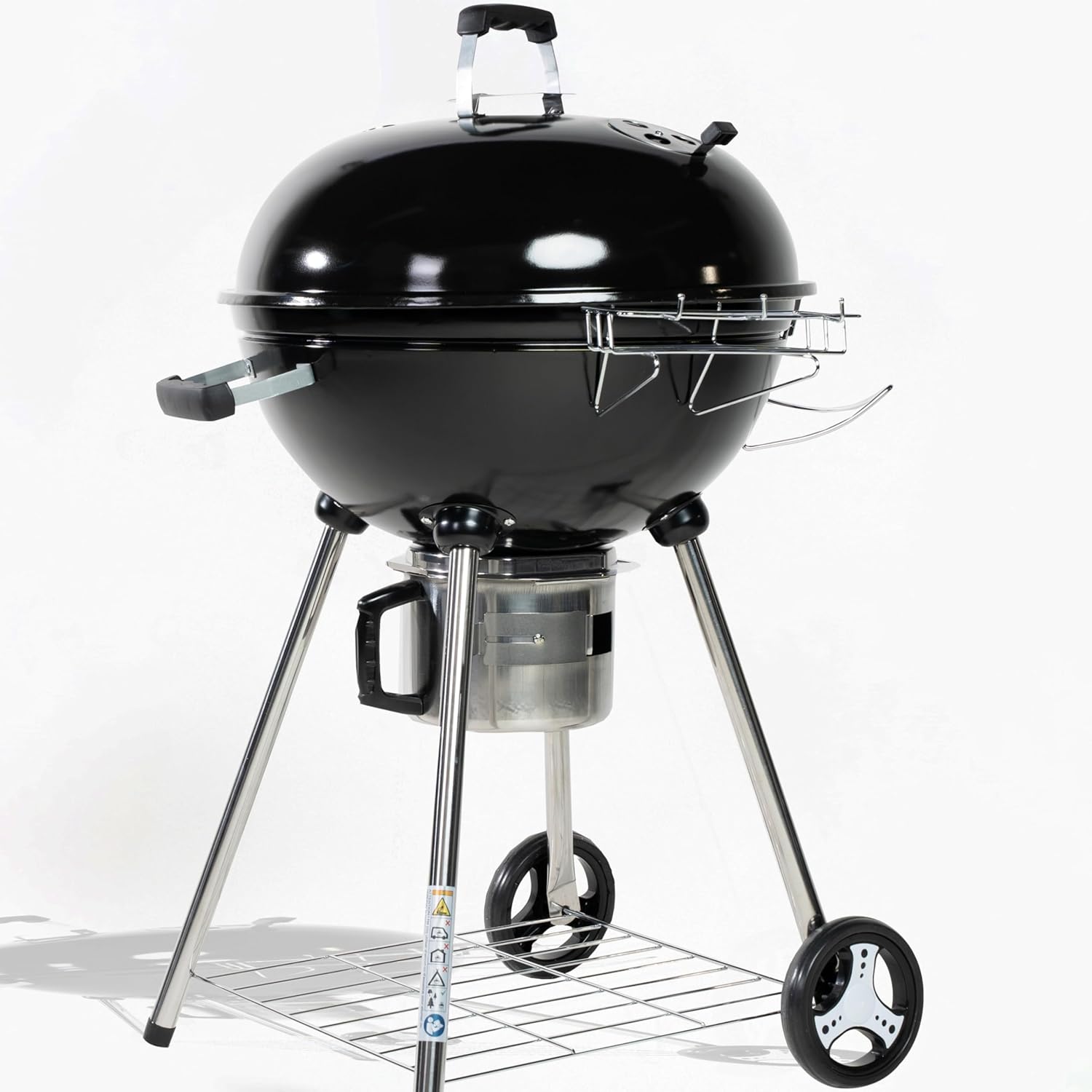 Barbecue charbon de bois - 57 cm - couvercle, boule, cendres, 8-12 pers