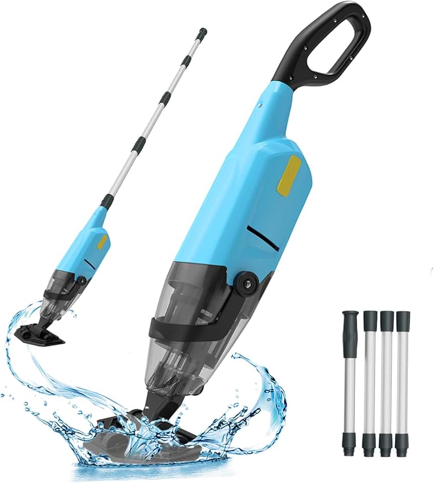 Aspirateur de piscine manuel - sans fil rechargeable, léger, pour piscines et spas