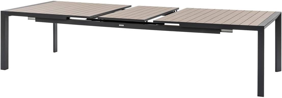 jardinite - Evasion - grande table extensible 14 places - aluminium effet bois, rallonge, extérieur